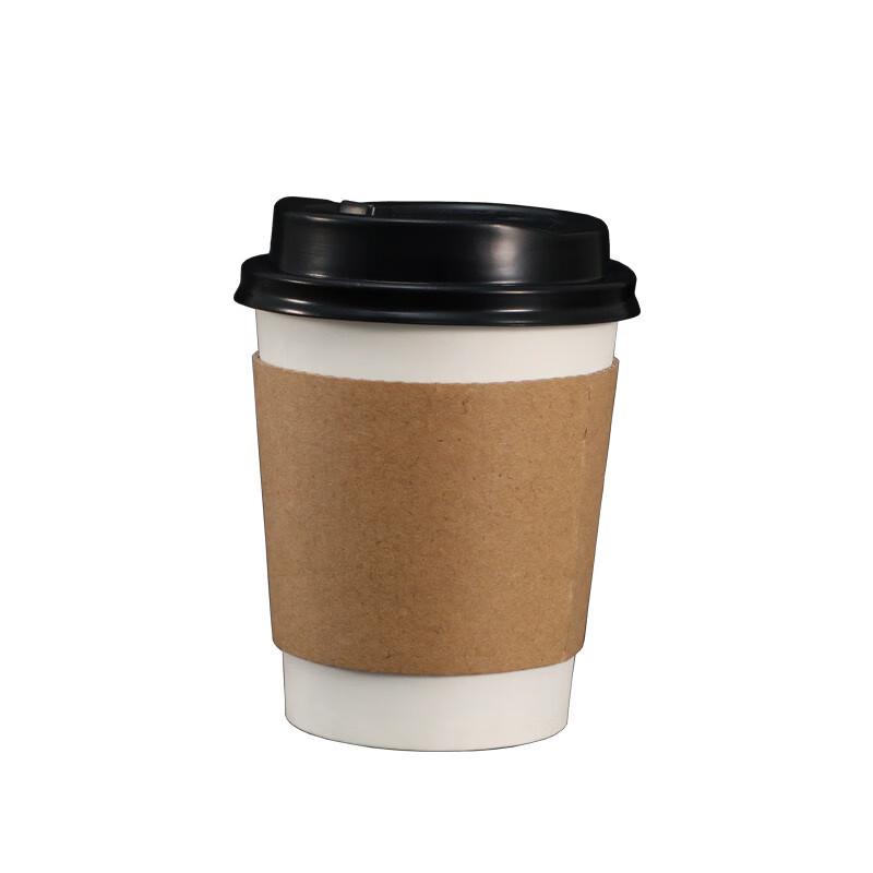 Yicang Disposable 250ml Smiley Face Cups with Black Coffee Lids, 100 Sets