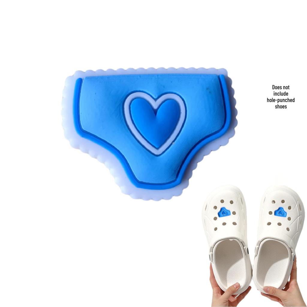 Blue Cartoon PVC Shoe Buckle: Cute Detachable Ornament for Hole Shoes