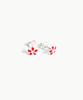 Bonbeau Shining Color Flower Pin Earrings Silver 925 Silver Post Color Cubic Flower Earrings