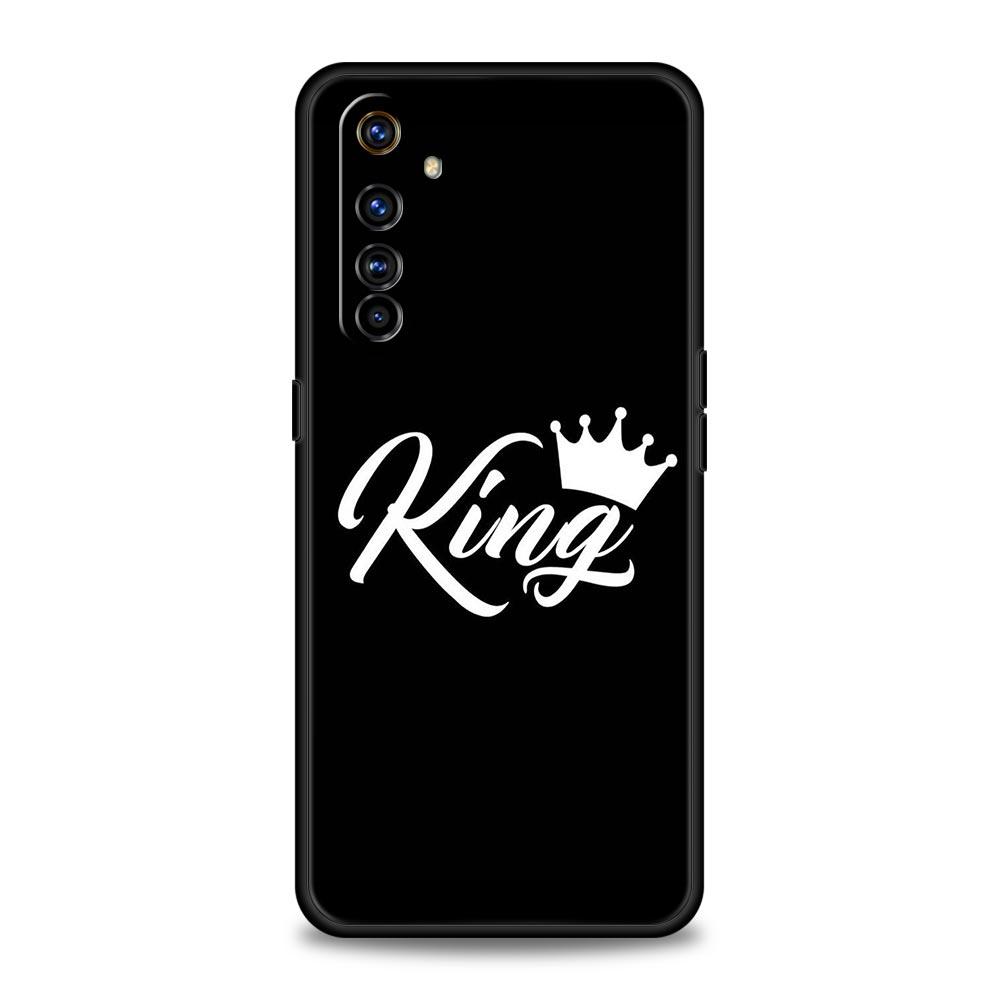 Couple Style Crown King Queen Phone Case For Realme 12 11 10 9 8 5G 7 6 GT5 GT3 GT2 Pro C21 C11 C25 C35 GT Neo 2 3 3T 5 Cover