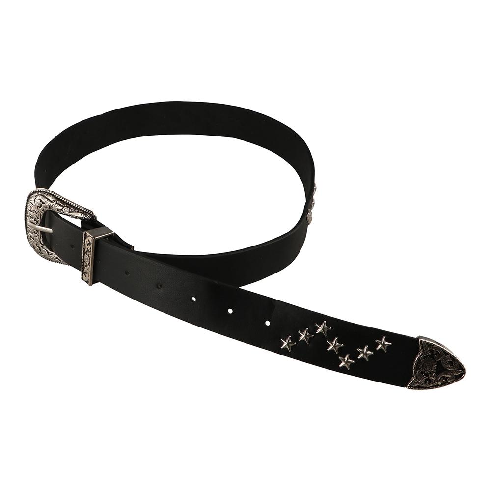 Jeans Dekor Y2K široký pásek Retro PU kožené pásy Nastavitelný pás s hvězdou nýt Dívčí