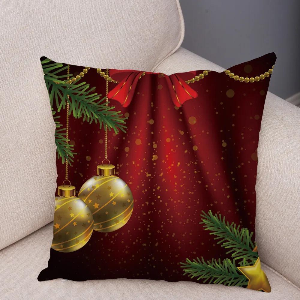 Weihnachts-Themen-Kissenbezüge Auto Zubehör Büro Santa Claus Wohnzimmer Sofa Hause Kissenbezüge
