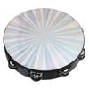 10in Hand Held Drum Double Row Jingles ABS Reflective Laser Tambourine Percussion