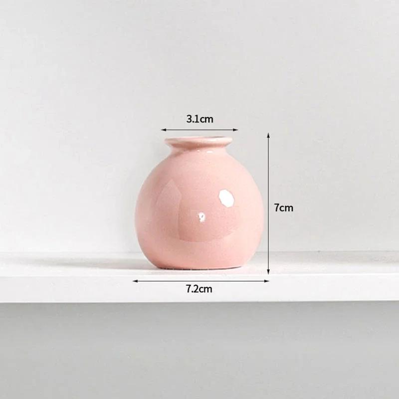 Colorful Ceramic Vase Flower Bottle Flower Vase Vases for Decoration Living Room Mini Solid Hydroponics Bottle Room Decor