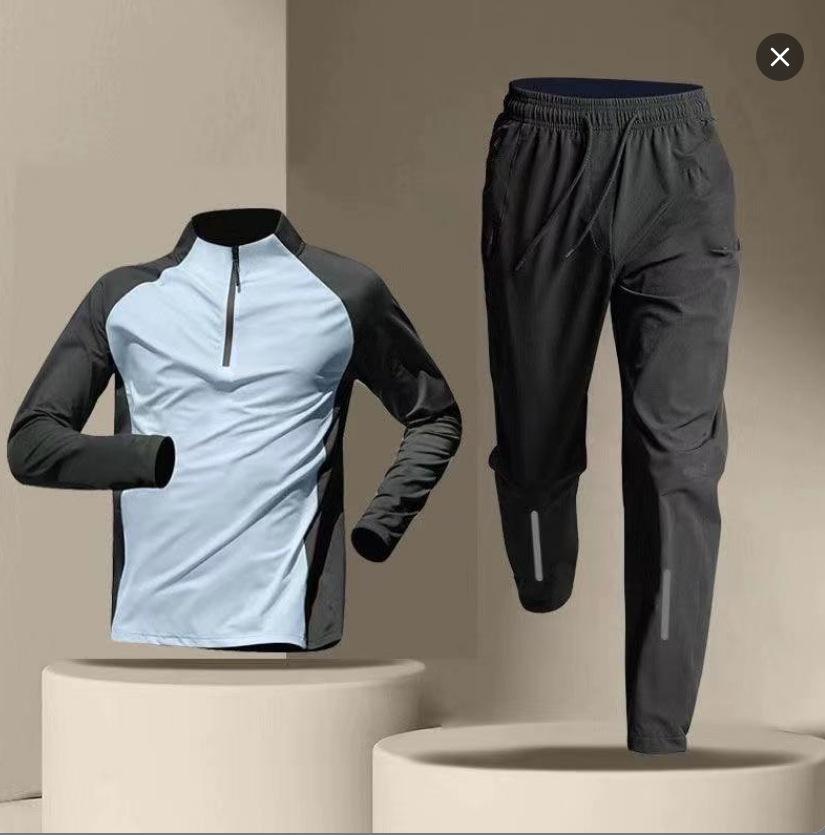 Semi-zipper Training Clothes, Long-sleeved Quick-drying Clothes, Cycling Sports, Track and Field Sports, Couple Suits, Running Fitness Clothes.