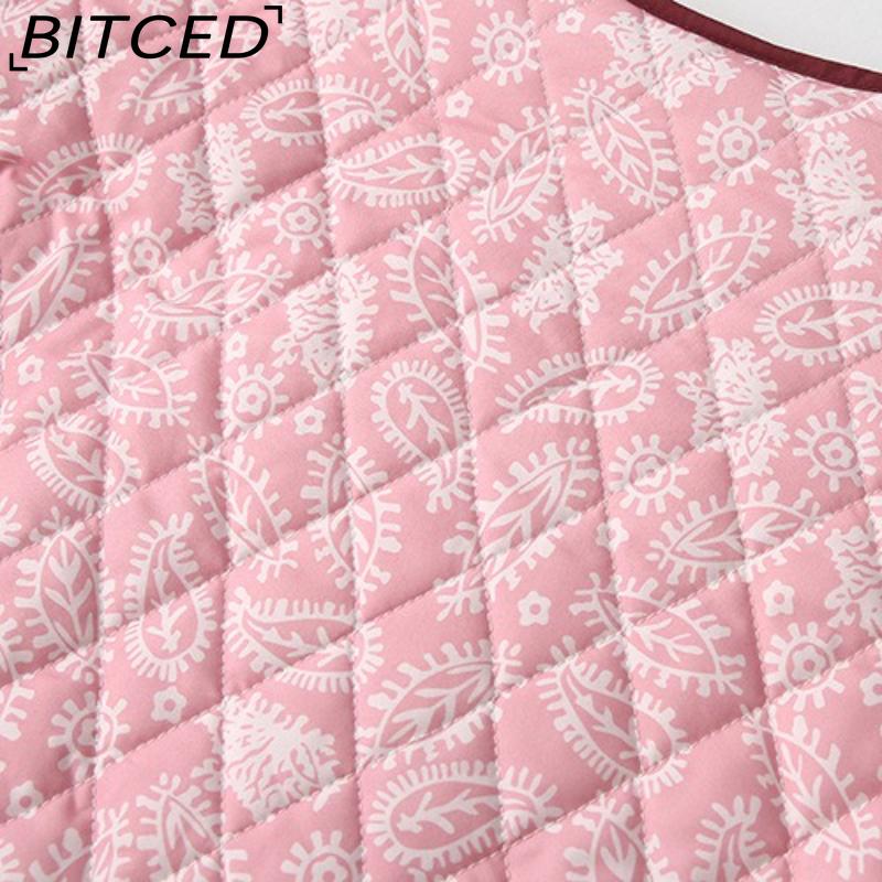 BITCED Women's Autumn/Winter Fashion Casual V-Neck Printed Quilted Cotton Patchwork Jacket