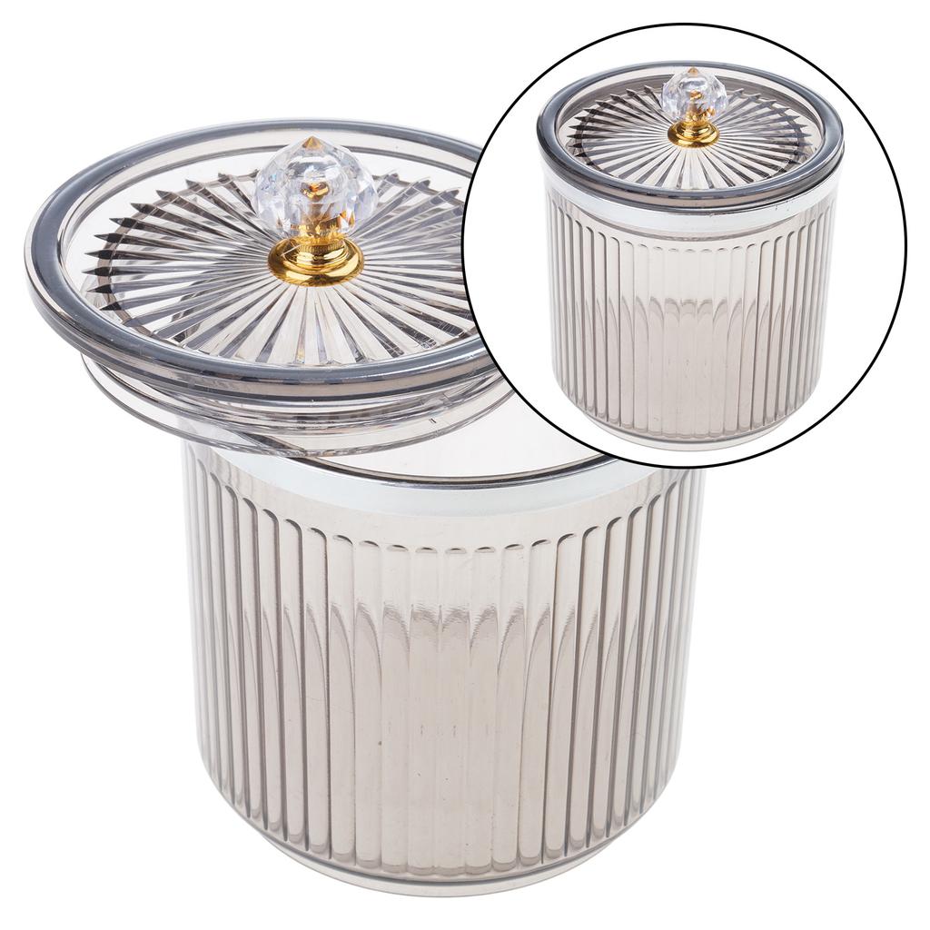 Transparent Toothpick Box Acrylic Makeup Cotton Swab and Pad Holder with Dustproof Lid Bathroom Makeup Tool Holder