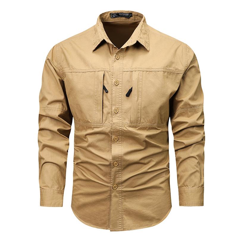 Men's 26 Styles Long-Sleeve Military Cotton Workwear Shirt