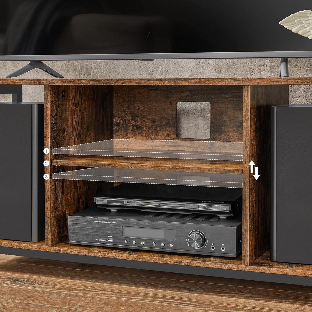 VASAGLE TV Stand for TV Up To 60 Inches, TV Cabinet with Open Shelves, TV Console for Living Room, Entertainment Room
