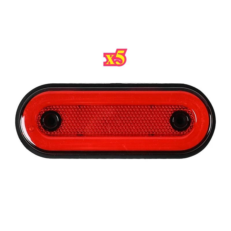 5Pcs 12V/24V Truck Side Marker Light LED Trailer Lights Reflector Van Clearance Lights for Scania for DAF Truck for Isuzu