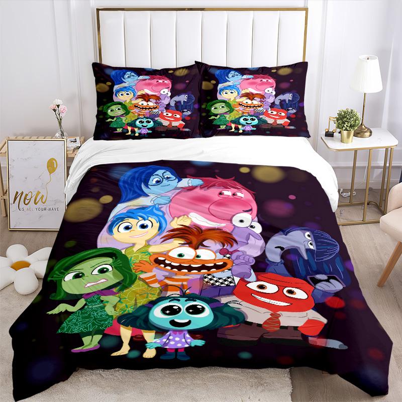 Inside Out Emotions Print 3Pcs Bedding Setduvet Cover With 2 Bedropillowcase Home Birthday Gift