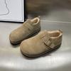 Retro Women's Winter New Fashion Versatile Matte Soft-soled Lazy Shoes Fleece Thickened Bread Shoes