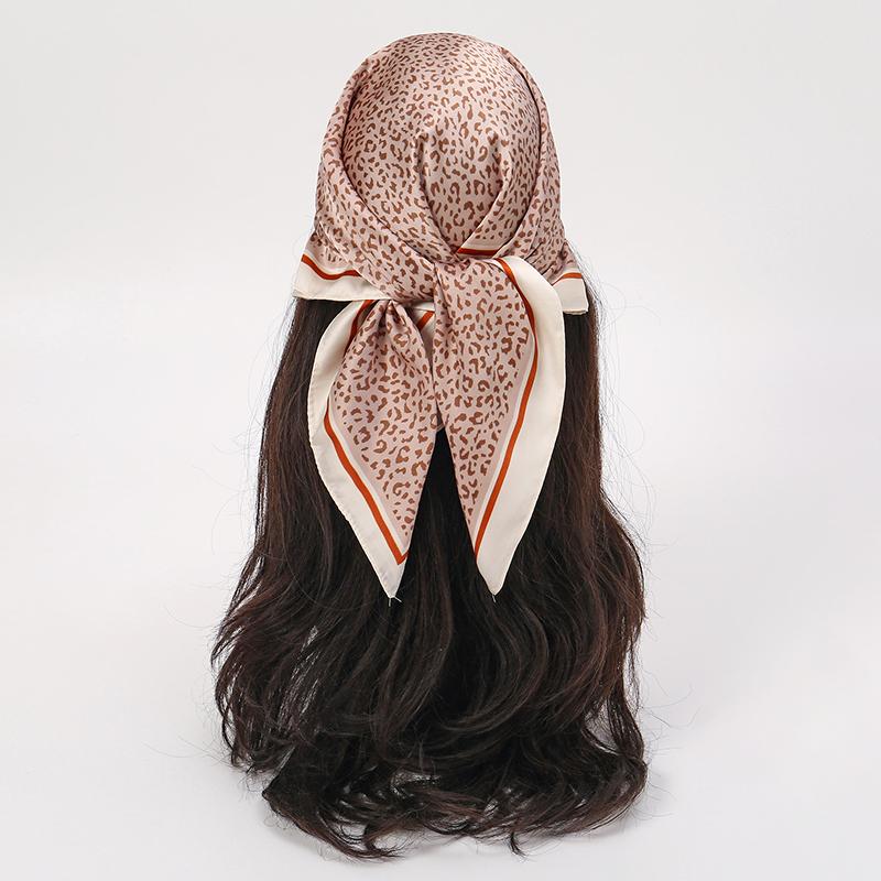 Bohemian Style Floral Print Women’s Square Silk Scarf Satin Head Wrap Tropical Leaf Flower Design Scarves Bandana Hijab