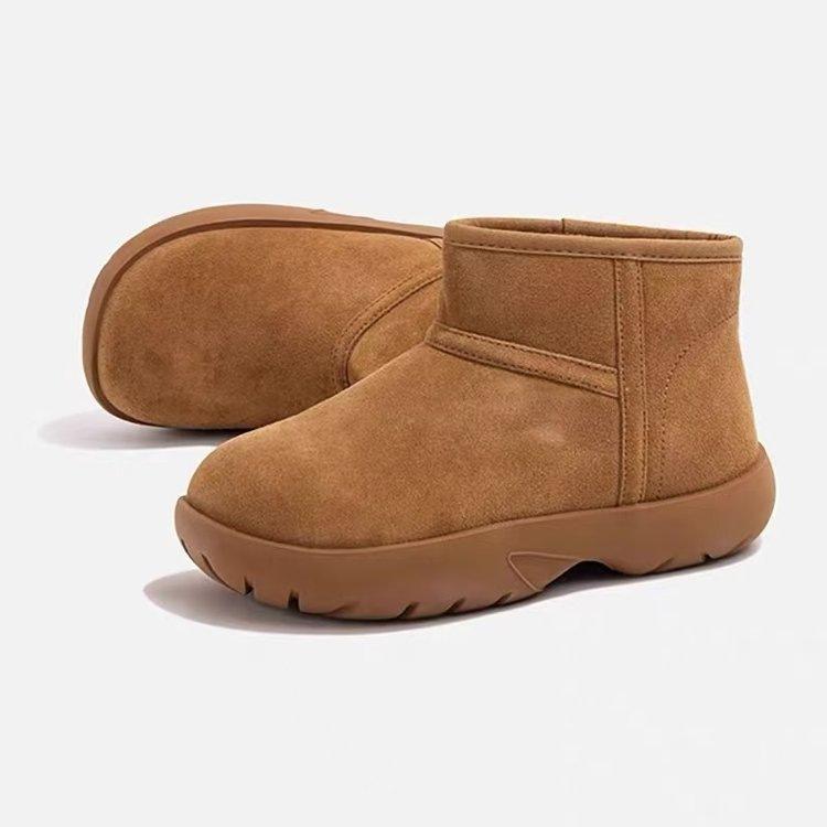 

Sweet short thick-soled snow boots winter new age-reducing piled thickened non-slip warm cotton boots 40 коричневий