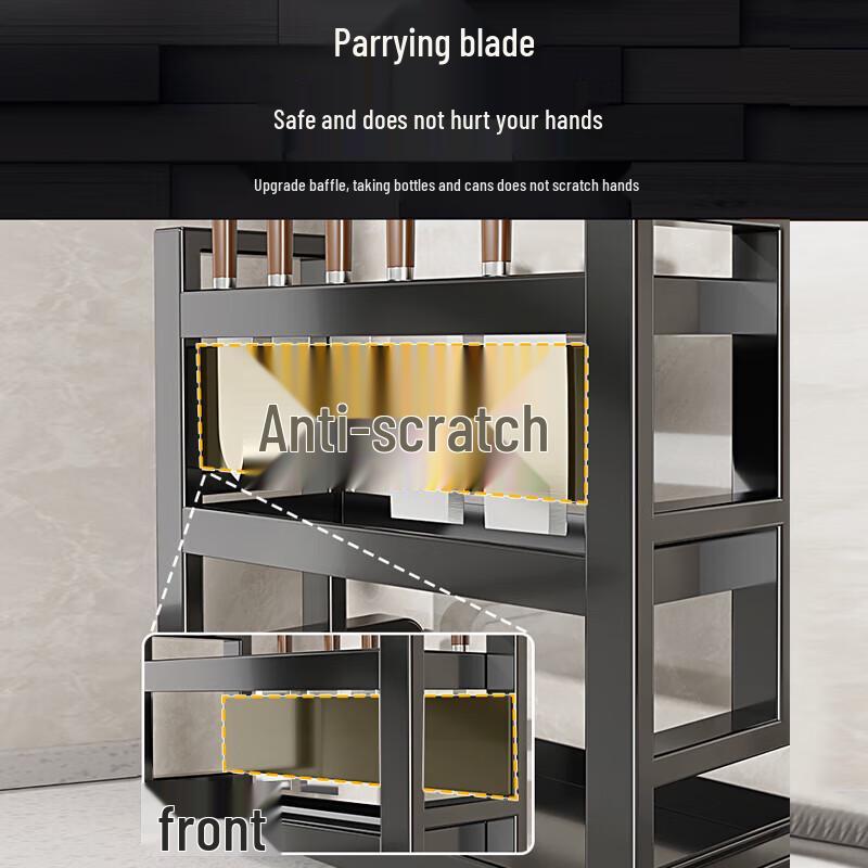 Beifu 3-Tier Carbon Steel Kitchen Storage Rack