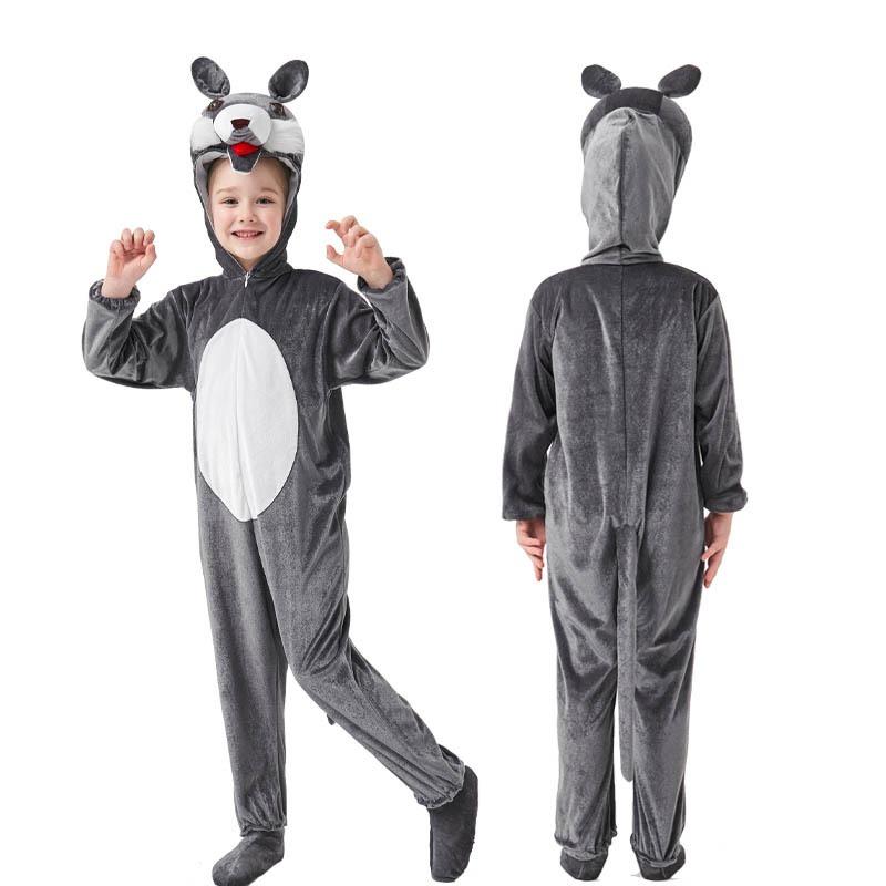 Halloween big bad wolf cosplay costume children's male and female animal onesie costume