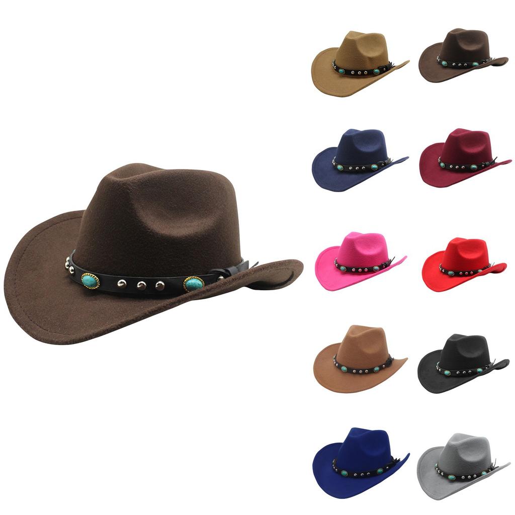 Ethnic Western Cowboy Hat Hat And Winter Men's And Women's Hat With Rivets And Jazz Hat