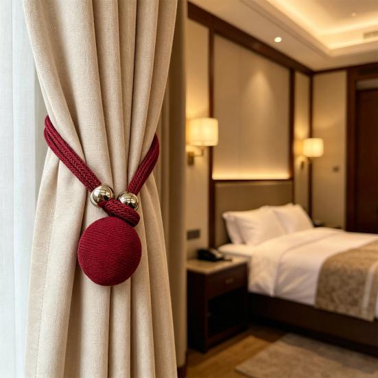 1 Pezzo Sganci tenda regolabile, Sgancio tenda in corda intrecciata con ciondolo a sfera, Supporto decorativo per tende per finestre di stanze, Tende