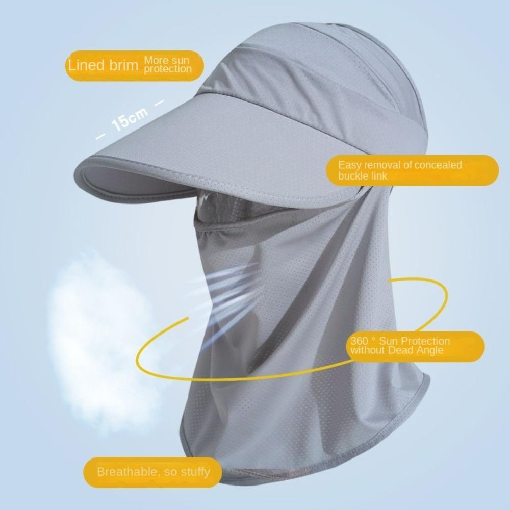 Removable Sunscreen Face Cover Hat Adjustable Sunscreen Hats Gifts Ice Silk Sunscreen Cap