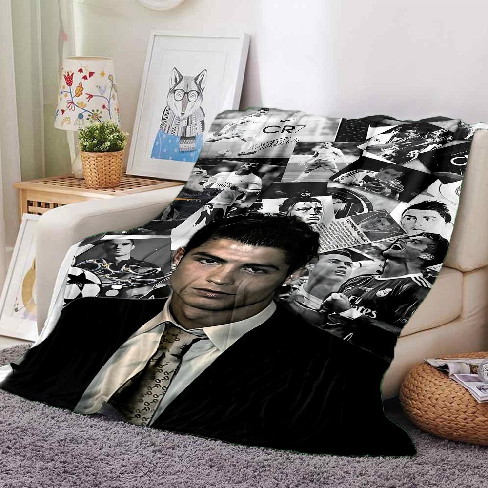 Ronaldos Iconic Moment Printed Flannel Breathable and Warm Blanket, a Stylish Home Gift, Suitable for Home, Office and Bedspread Use. 0713a12