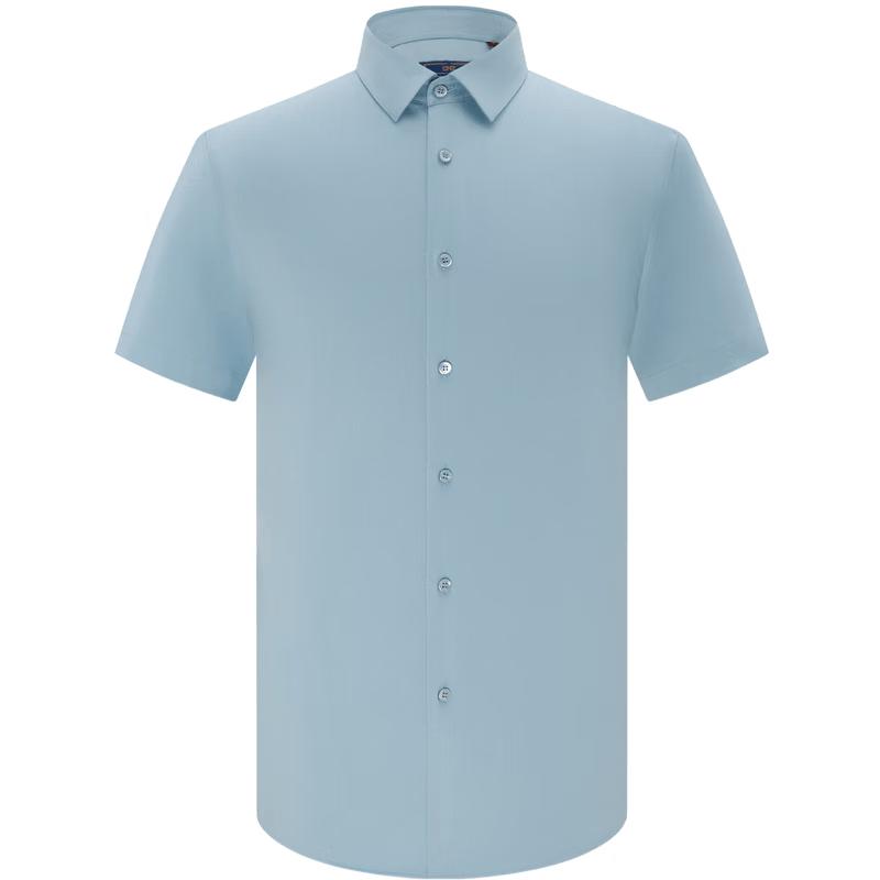 EMZ Erdos Men s Summer Short-Sleeve Business Casual Shirt L озерно-синий l