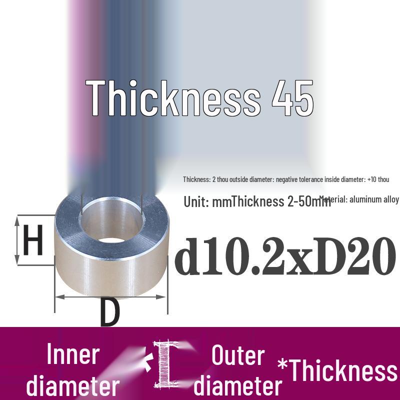 Außen-Ø 20mm Aluminiumlegierung Flache Unterlegscheibe Abstandshalter mit M6/M8/M10/M12 Innenloch - Metallwellenbuchse Isoliersäule.