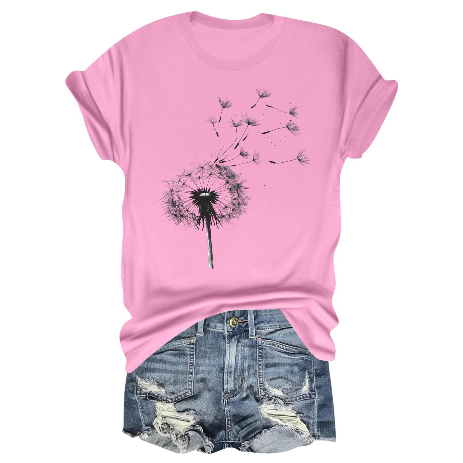 

Женская модная футболка с круглым вырезом и коротким рукавом, пуловер XXL розовый