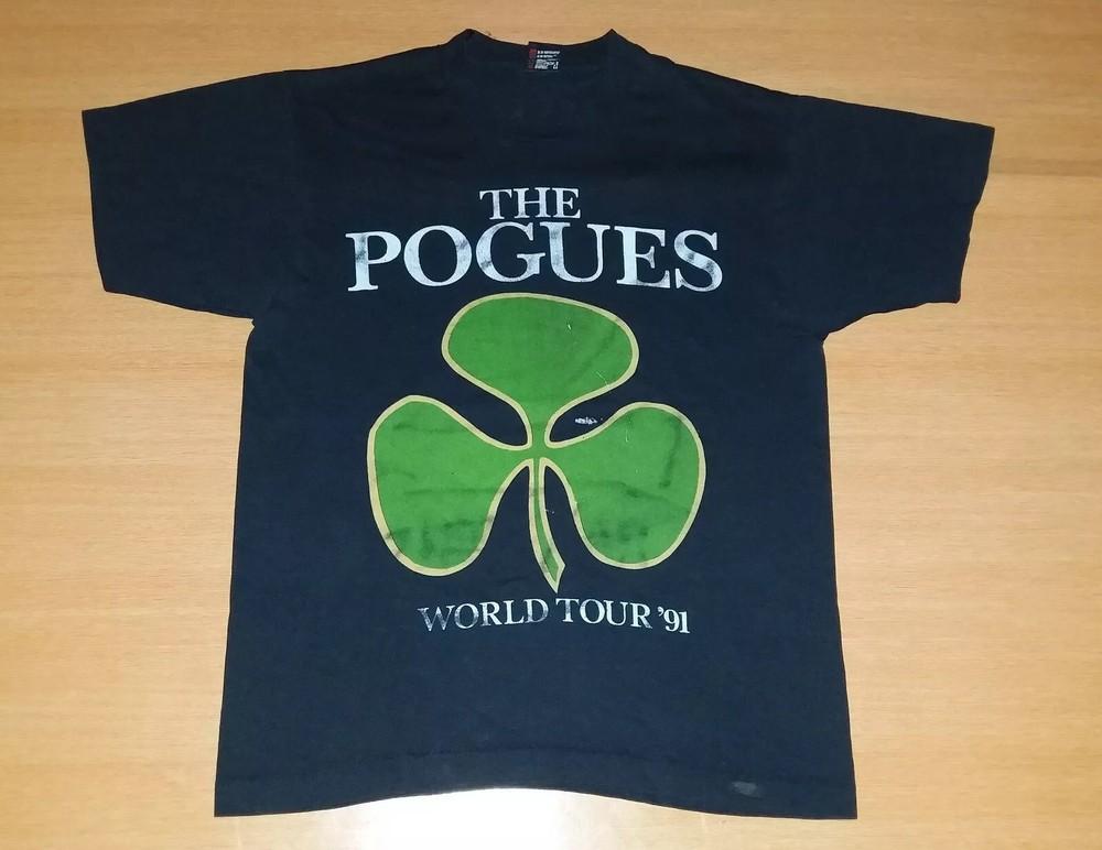The Pogues Tour 91 Cotton Black Cotton Unisex Tshirt  Men Women S5XL Unisex T-Shirt XL
