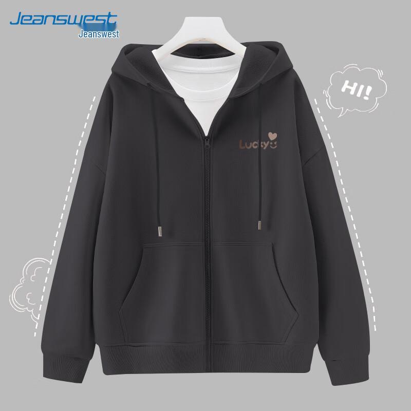 Jeanswest Women s Hooded Zip-Up Sweatshirt Jacket XL