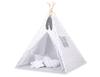 Children's Tipi Tent + Feather Pendants - Gray Arrows/Gray