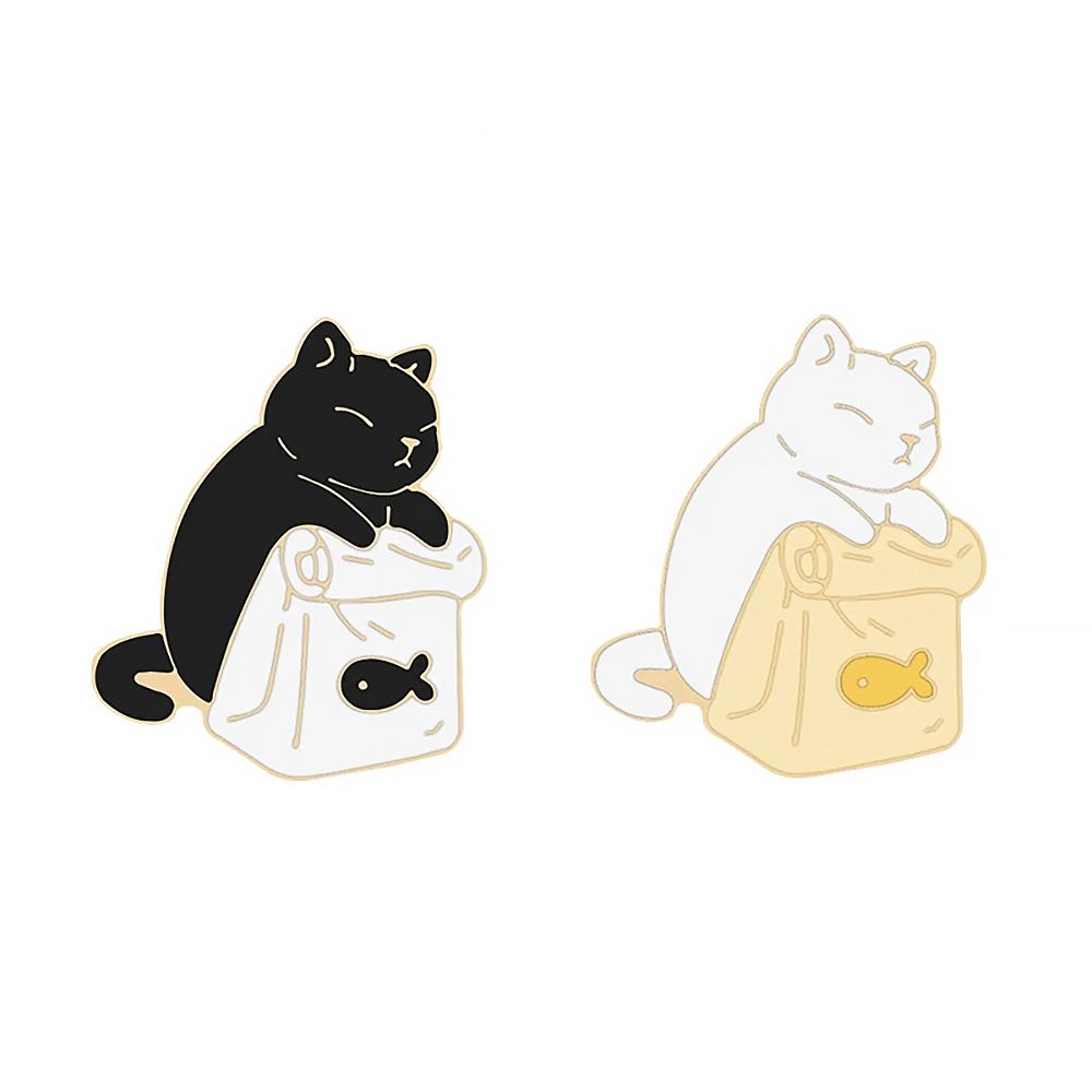 

2pcs/set Cartoon Funny Cats Brooch Cute Animal Fox Kitten Enamel Pins Money Cherry LGBT Gay Heart Badges Bag Cloth Jewelry Gifts
