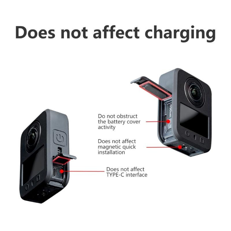 Stoßfeste rutschfeste Silikonhülle für 360 Action-Kamera Vollkörperschutz Staubdicht Schnellverschluss