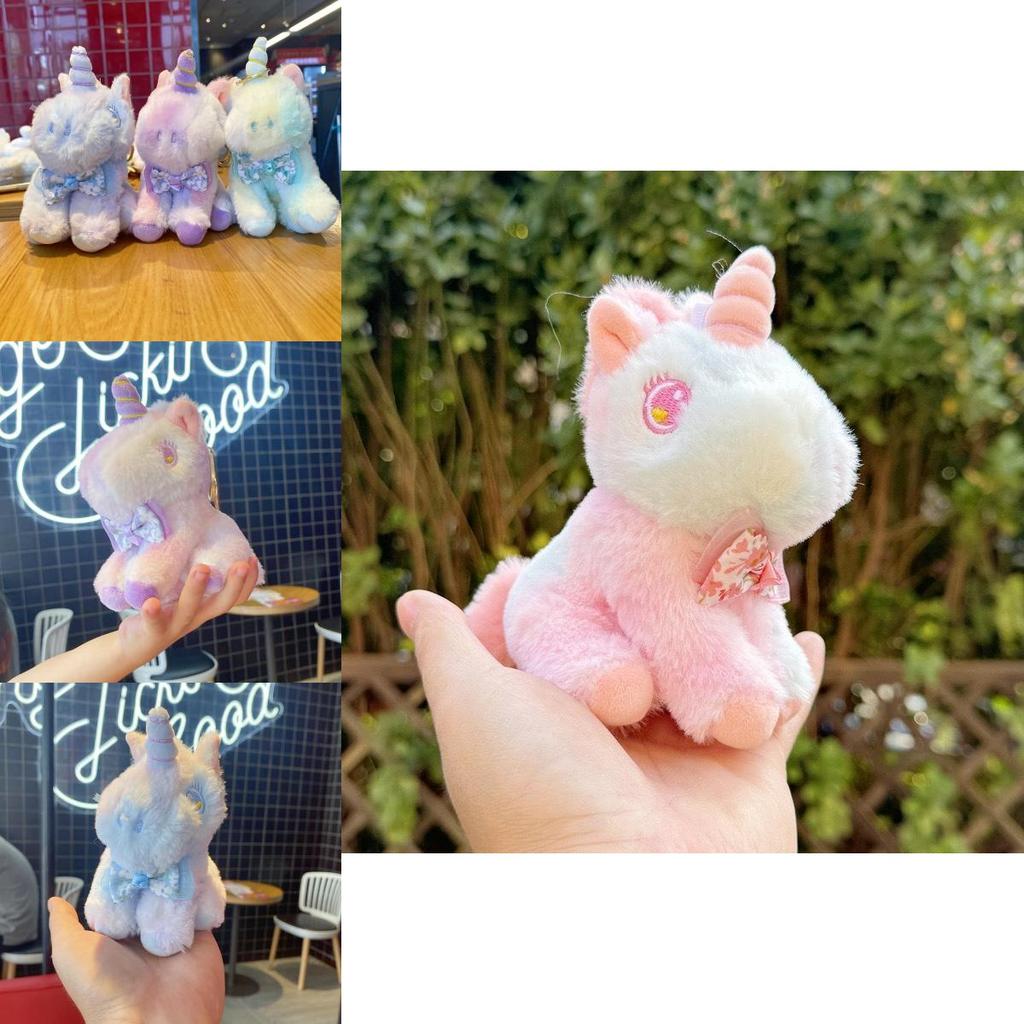 Unicorn Plush Keychain With Bow Decoration And Bright Colors For Kids And Collectors