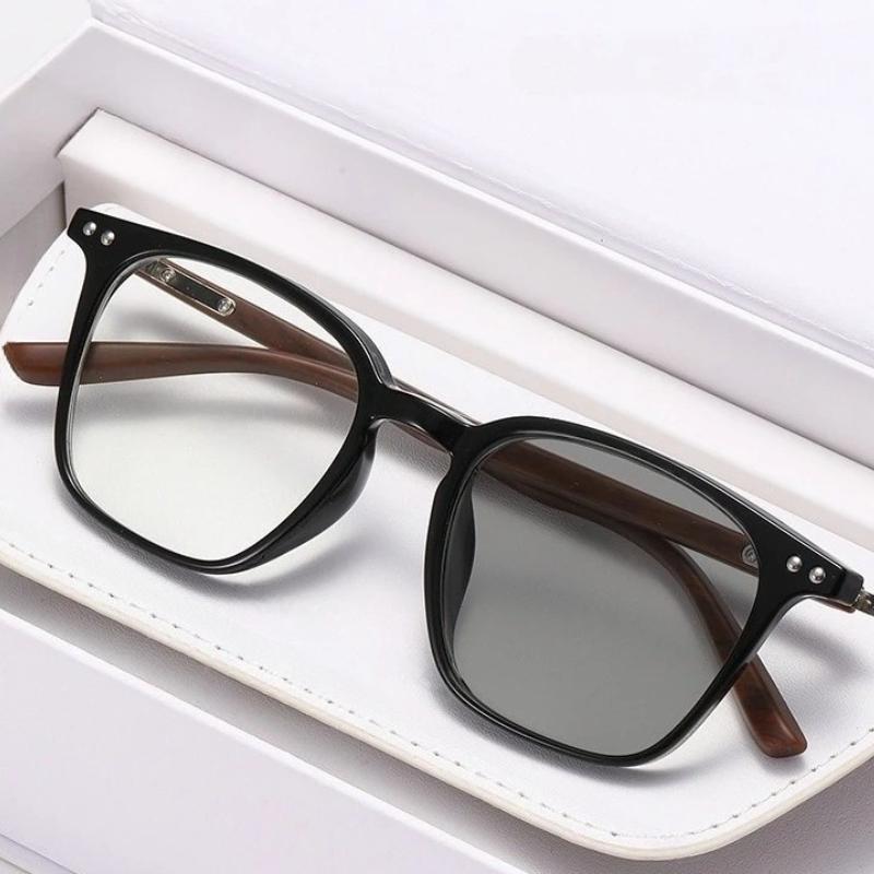 2026 New Photochromic Anti-Blue Light Presbyopia Glasses Stylish Square-Frame High-Definition Reading Eyewear Unisex