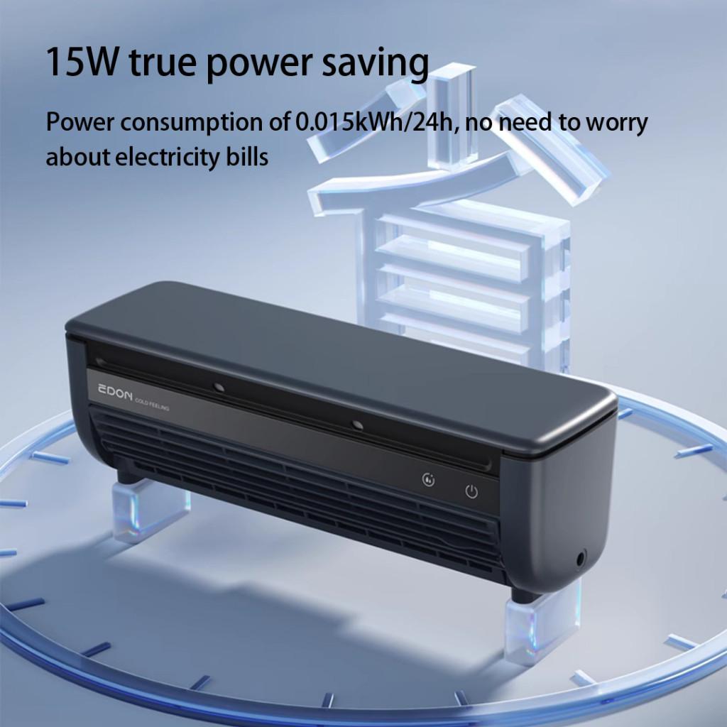 15W 30S Home Kitchen Leafless Air Conditioning Fan Wall-Mounted Air Cooling Fan Quick Cooling Ice Mist Air Fan