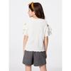 GU by Uniqlo Girls Shirring Open Shoulder Tee