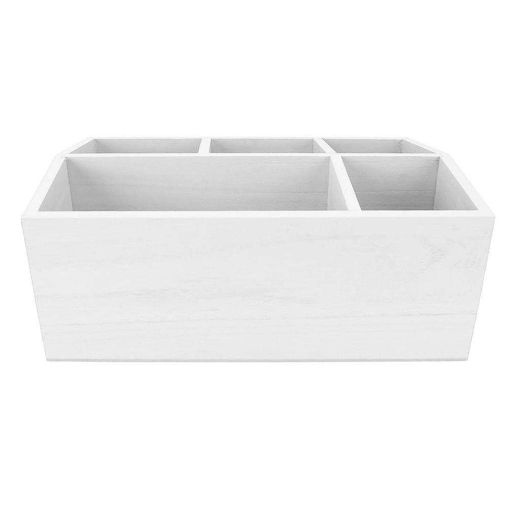 Tea Bag Organizer Multifunctional Wooden Divided Tea Bag Holder for Coffee Capsules Paper Cups White