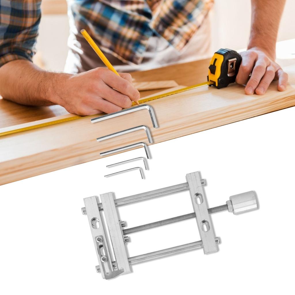 Flat Drill Press Vise Flat Vise Mini Clamp Metal Table Drill Press Vice Tool with Hex Wrench for Woodworking Mini Flat Clamp