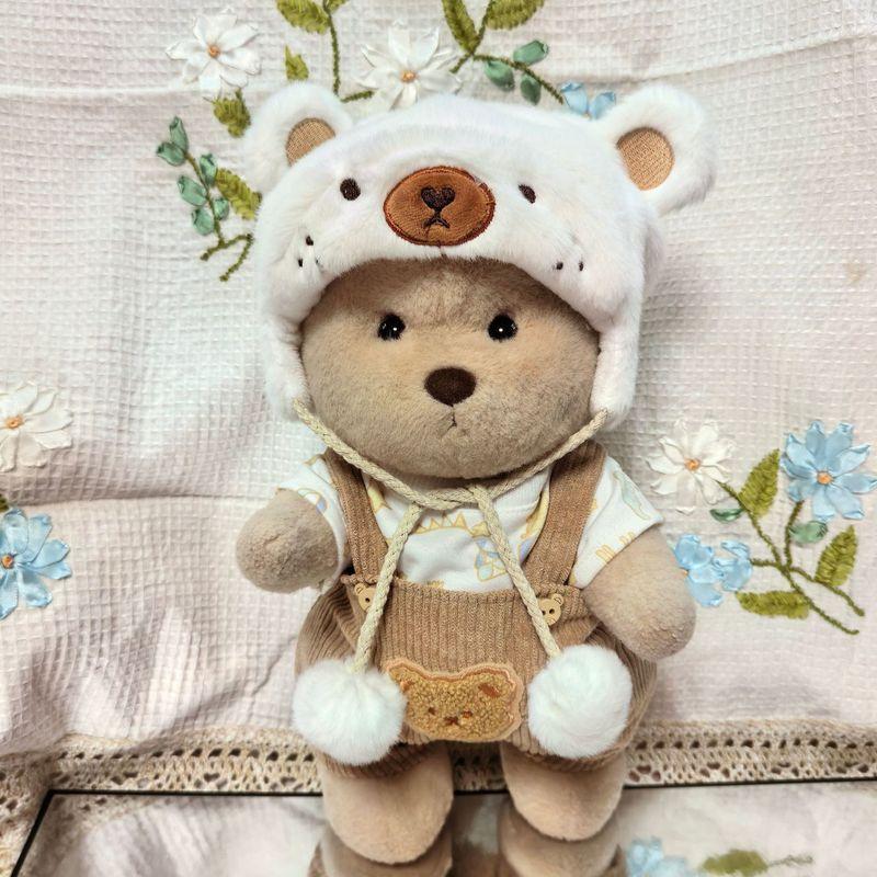 For 30Cm Lena Little Bear Bathrobe Replacement Dress Mink Fur Bear Hat Shark Clothes Cute Plush Doll Dress Up Clothes