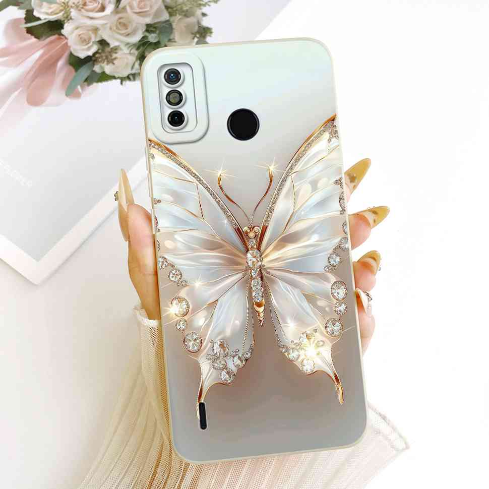 For Tecno Spark Go 2020 CAse Petty Girl FLower Silicon Soft Case Cover For Tecno Spark Go SparkGo 2020 KE5 Fundas Bumper