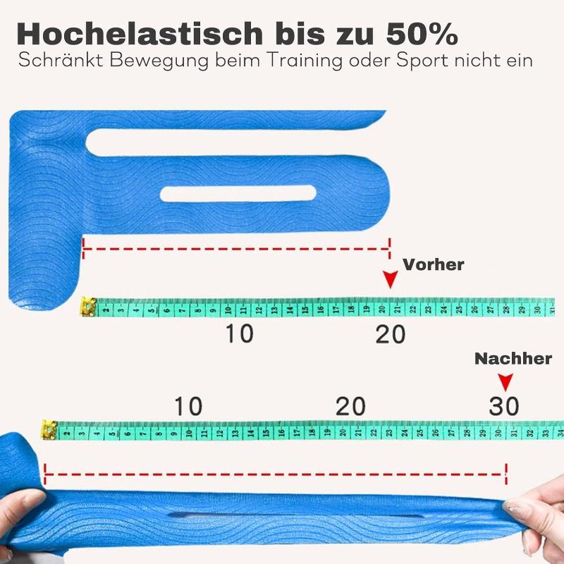 PreCut Kinesiotapes, Pre-Cut Kinesiotapes, Pack of 10, Skin-Friendly with Perfect Wearing Comfort, Waterproof & Elastic Physio Tape for Knee Pain