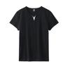 Men's Summer Casual Slim V-neck Cotton Short Sleeve T-Shirt Hundred Hawaii Men's Clothing Tops
