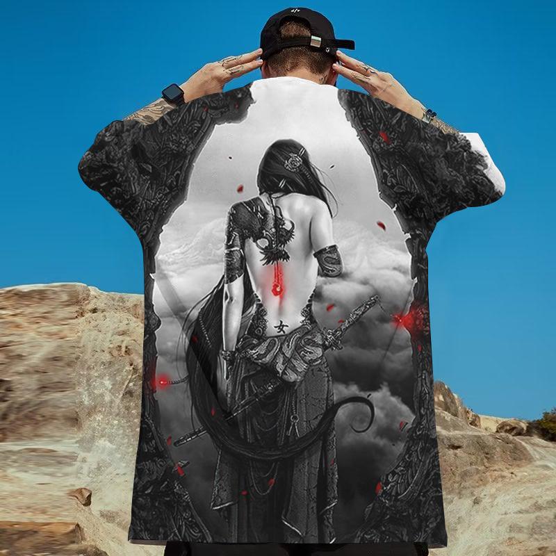 Pánské tričko Beauty Print Tričko s krátkým rukávem Pro muže Street Hip Hop Unisex Oblečení Volné Tričko nadměrné velikosti Top Nové Trička