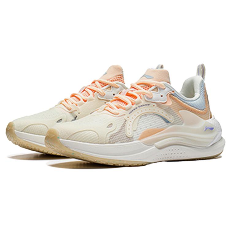 New LiNing Spark Low Top Casual Shoes Women's Cream Orange AGLS062-2