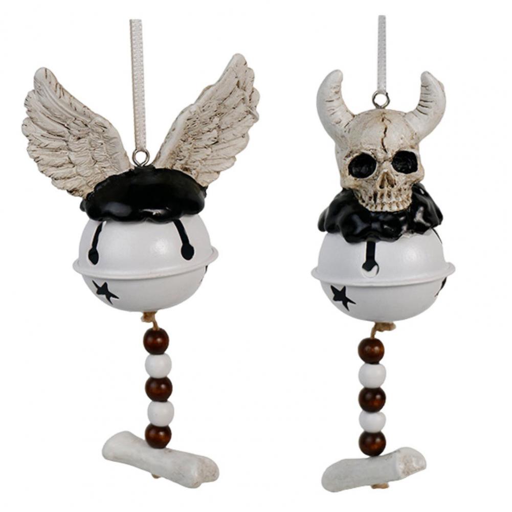 Indoor Skull Ornament Skull Ornament Wind Chime Spooky Halloween Skull Skeleton Car Decorations Resin for Indoor/outdoor