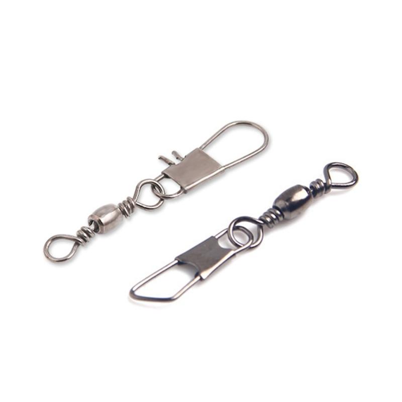 100 Pcs Stainless Steel Fishing Barrels Swivels Fishing Barrels Line Connector Accessory for Saltwater Freshwater