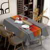 1 pièce Nappe Artistique Lignes Planétaires Géométriques Modernes - Housse de Table Rectangulaire Gris et Orange - Convient pour Restaurants,kdj