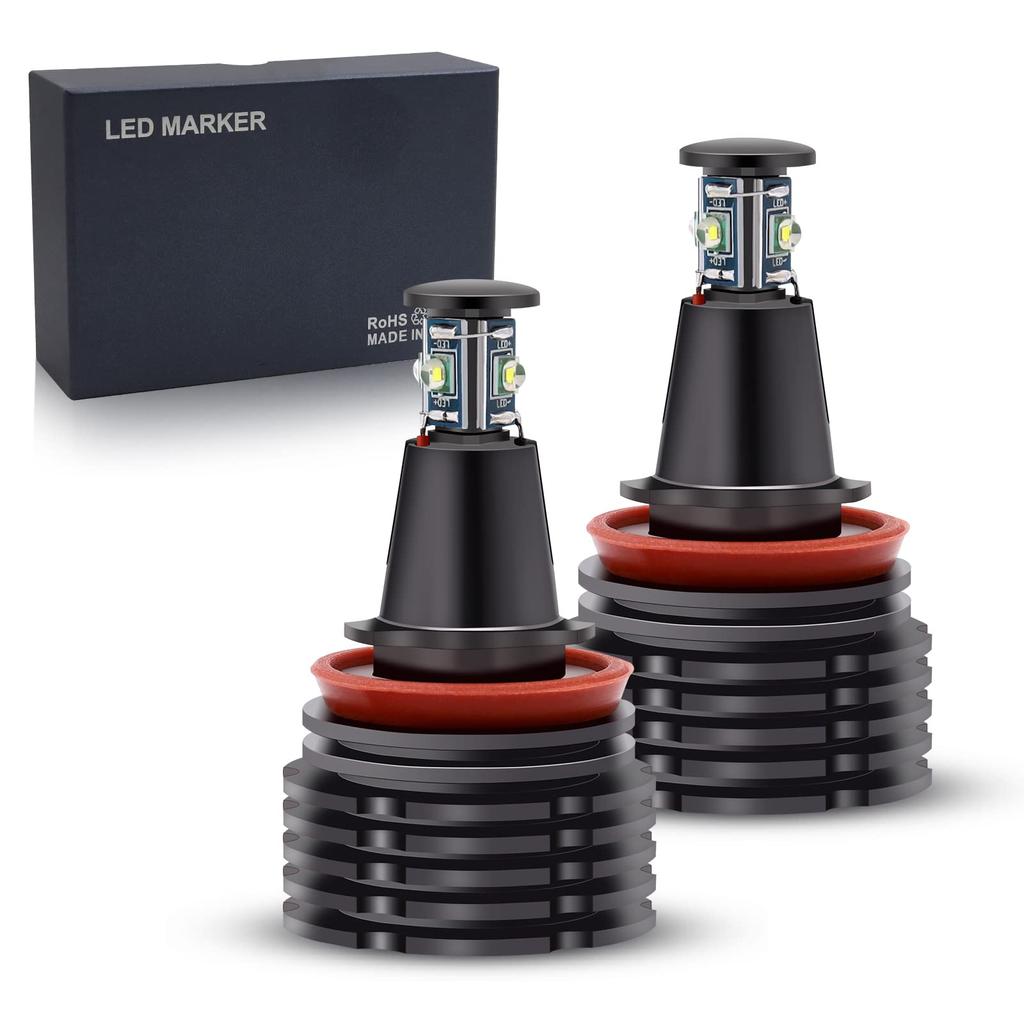 H8 LED Tintenring Kompatibel mit und E89 6500k IP67 Echter Ersatz 40W Satz mit 2 Glühbirnen, E60, E61, E90, E92, E70, E71, E82, Glühbirnen, Helligkeit,