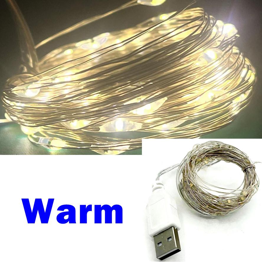 10Pcs Waterproof USB LED String Light 10M 20M Copper Wire Fairy Garland Light Lamp for Christmas Wedding Party Holiday Lighting