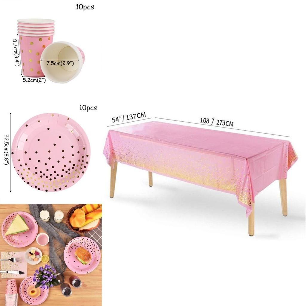Delightful Pink And Gold Disposable Tableware To Enhance Your Party Atmosphere